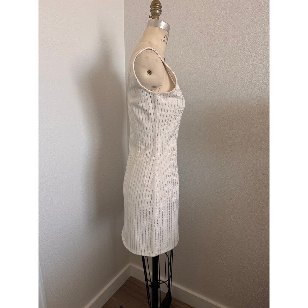 Good American | NWT White Jeweled Denim Shift Dress Size 2 RARE - Picture 2 of 12